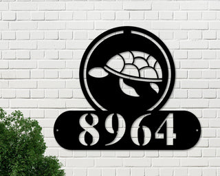 Turtle Address Sign Turtle Metal Sign Metal Sea Turtle Sea Turtle Decor Address Signs House Number Plaque Address Plaque Metal Signs Decorations