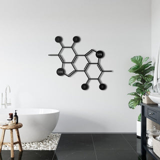 Metal Wall Decor Melanin Molecule Chemistry Art Metal Melanin Decoration Chemical Formula Biology Chemistry Art Decorations