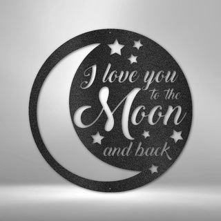 I Love You To The Moon & Back Metal Sign Personalized This Metal Sign Metal Decor Bedroom Sign Decorations