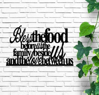 Bless The Food Before Us The Family Beside Us And The Love Between Us Metal Monogram Metal Wall Decor Metal Quote Housewarming Gift Decorations