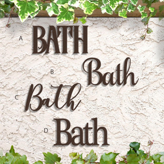 Metal Bath Sign Bathroom Word Signs Decorations