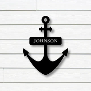 Custom Family Name Anchor Sign Metal Anchor Sign Outdoor Family Sign Outdoor Decor Metal Sign Anchor Sign Decorations