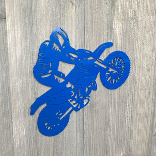 Dirtbike Wheelie Metal Sign Cutout Cut Metal Sign Wall Metal Art Decorations