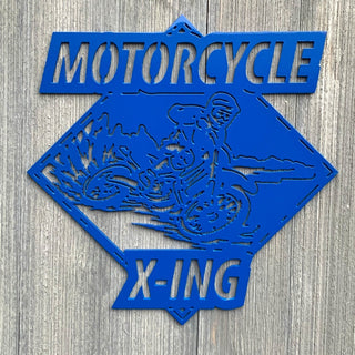 Motorcycle Xing Metal Sign Cutout Cut Metal Sign Wall Metal Art Decorations