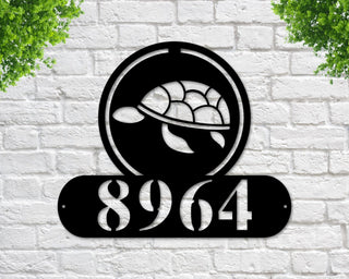 Turtle Address Sign Turtle Metal Sign Metal Sea Turtle Sea Turtle Decor Address Signs House Number Plaque Address Plaque Metal Signs Decorations