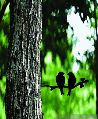 Metal Love Birds On Branch Corten Steel Birds On A Tree Christmas Decorations