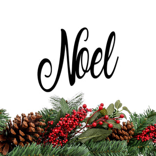 Noel Sign Metal Wall Word Christmas Sign Holiday Decor Script Noel Wall Hanging Christmas Ornament For Tree Cursive Steel Word Decorations