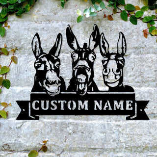 Donkey Ranch Metal Sign Metal Donkey Custom Sign Farm Donkey Ranch Sign Metal Signs For Donkey Frarms Donkey Decor Decorations