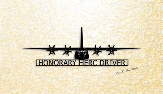 C130j Hercules Honorary Herc Driver Aircraft Metal Sign Cut Metal Sign Wall Decor Decorations