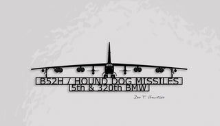 B52h Stratofortress With Hound Dog Missiles Personalized Metal Sign Cut Metal Sign Wall Decor Decorations