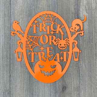 Trick Or Treat Metal Sign Cutout Cut Metal Sign Wall Metal Art Decorations