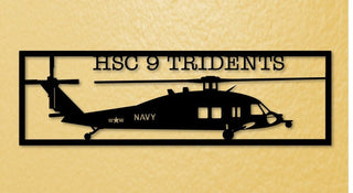 Hsc9 Tridents Seahawk Multirole Combat Helicopter Metal Sign Cut Metal Sign Wall Decor Decorations