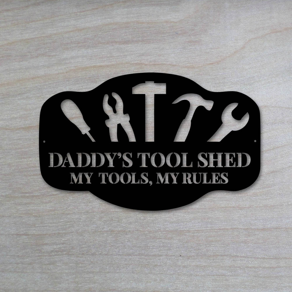 Personalised Laser Cut Metal Tool Shed Sign Laser Cut Tool Shed Sign M ...