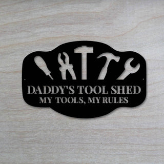 Personalised Laser Cut Metal Tool Shed Sign Laser Cut Tool Shed Sign My Tools My Rules Shed Sign Decorations