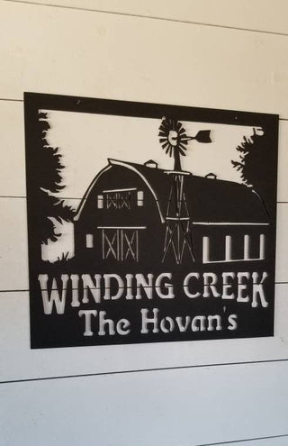 Custom Metal Barn Sign Metal Farm Sign Barn And Windmill Indoor Or Outdoor Sign Decorations