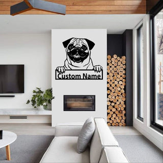 Personalized Pug Dog Metal Sign Farmhouse Decor Office Housewarming Outdoor Metal Sign Decorations