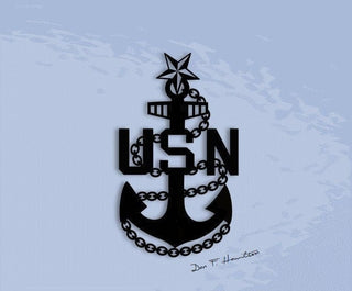 Senior Chief Petty Officer Fouled Anchor Silhouette Metal Sign Cut Metal Sign Wall Decor Decorations