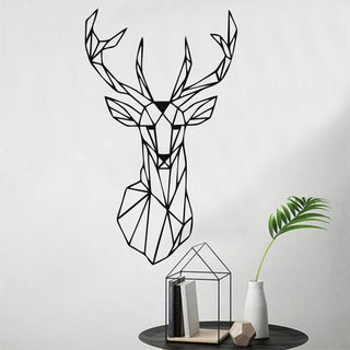 Metal Wall Decor Deer Geometric Deer Head With Antlers Home Office Decoration Wall Hangings Animal Lover Gift Decorations