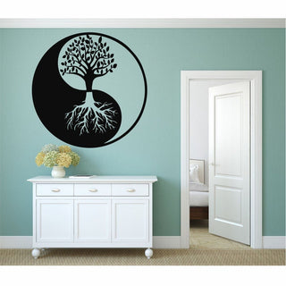 Metal Yin Yang Decor Tree Of Life Wall Decoration Wall Hanging Home Office Living Room Decor Metal Tree Art Decorations