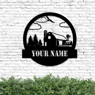 Custom Farmhouse Cut Metal Sign Farmer Personalized Metal Farm Sign House Monogram Wall Hanging Gift For Farmers Decorations