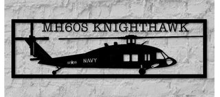 Mh60s Knighthawk (seahawk) Multimission Military Helicopter Metal Sign Cut Metal Sign Wall Decor Decorations