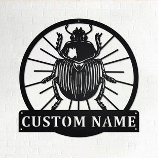 Custom Black Scarab Beetle Personalized Black Scarab Beetle Name Sign Decoration For Room Scarab Beetle Metal Decorations