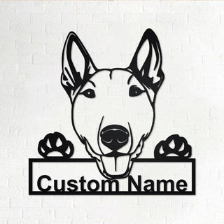 Personalized Bull Terrier Metal Sign Bull Terrier Dog Metal Sign Dog Lover Gift Custom Dog Bull Terrier Decorations