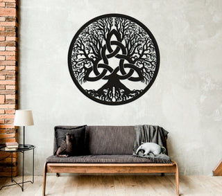 Tree Of Live Metal Wall Sign Metal Wall Hanginggift Celtic Tree Metal Art Triquetra Celtic Tree Decorative Artwork Decorations