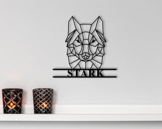 Custom Family Name Sign Geometric Wolf Sign Personalized Address Sign Wilderness Sign Custom Metal Name Sign Decorations