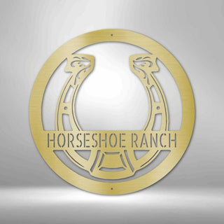 Personalized Horseshoe Monogram Metal Wall Sign Equestrian Barm Custom Rustic Decorations