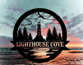 Personalized Lighthouse Metal Sign Outdoor Weatherproof Sign Farm Sign Custom Metal Sign Decorations