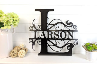 Last Name Monogram Split Letter Monogram Family Name Personalized Wall Decor Beautiful Housewarming Wedding Anniversary Gift Decorations