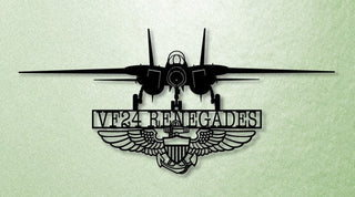 F14 Vf24 Renegades With Na (naval Aviator) Wings Metal Sign Cut Metal Sign Wall Decor Decorations