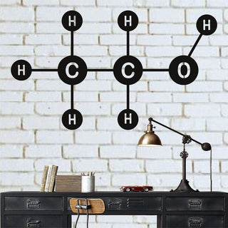 Metal Wall Decor Ethanol Molecule Science Art Biology Chemistry Art Bar Decoration Ethanol Chemical Formula Decorations