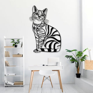 Geometric Metal Cat Decor Home Office Decoration Cat Lover Gift Wall Hangings Cat Sign Decorations