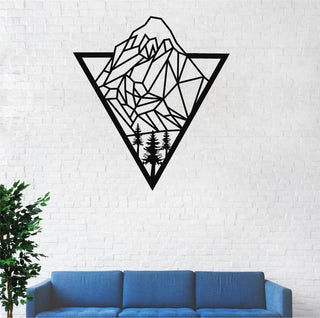 Metal Mountain Wall Decor Mountaineer Gift Metal Mountain Art Geometric Mountain Tree Decor Home Living Room Decoration Decorations