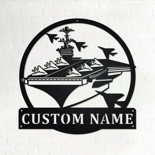 Custom Aircraft Carrier Personalized Aircraft Carrier Name Sign Decoration For Room Aircraft Carrier Metal Decorations