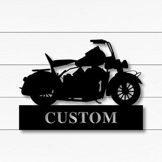 Personalized Metal Motorcycle Sign With Custom Name Decorations