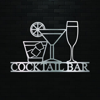 Personalised Laser Cut Metal Cocktail Sign Personalised Alcohol Sign Custom Cocktail Bar Sign Laser Cut Metal Cocktail Sign Decorations