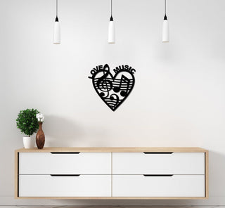 Love Music Metal Sign Decor Metal Music Sign Outdoor / Indoor Metal Decor Non Rust Metal Sign Music Room Wall Decoration Treble Clef Decorations