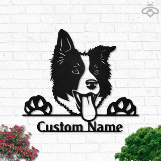 Custom Border Collie Dog Personalized Dog Name Sign Decoration For Living Room Dog Lover Outdoor Decorations