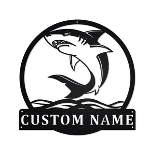 Personalized Shark Metal Sign Shark Shark Metal wall Decor Shark Lover Gift Custom Shark Shark Decorations