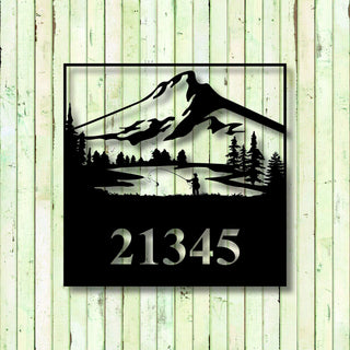 Custom Metal Address Sign Wilderness Rustic Sign Mountains Metal House Number Sign Outdoor Gift Ideas Address Plaque Housewarming Gift Decorations