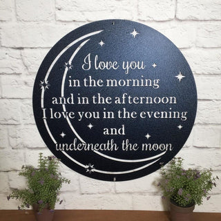 I Love You Moon Metal Wall Decor Metal Sign Decorations