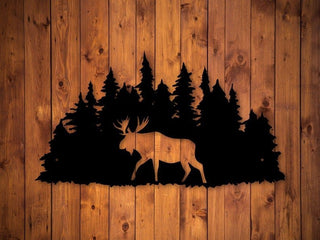 Moose In The Woods Metal Sign Woodland Metal Sign Moose Decoration Decorations