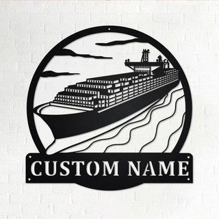 Custom Container Ship Personalized Container Ship Name Sign Decoration For Room Container Ship Metal Custom Ship Decorations