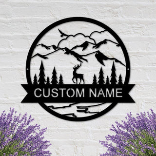 Custom Buck Deer Elk Stag Name Sign Personalized Name Metal Signs Personalized Name Metal Monogram Name Sign Metal Family Name Sign Decorations