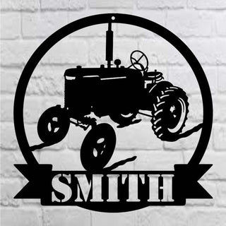 Farmhouse Sign Custom Tractor Last Name Sign Personalized Last Name Sign Metal Signs For Outdoors Or Indoors Decorations