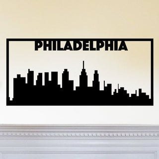 Philadelphia City Skyline Landscape Beautiful Solid Steel Decorative Accent Metal Art Wall Sign Decorations