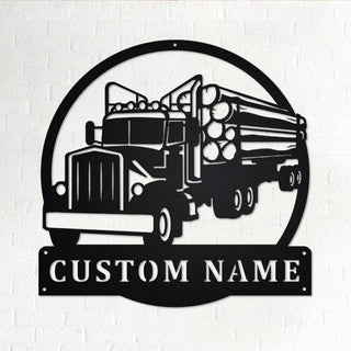 Custom Log Truck Personalized Truck Driver Name Sign Decoration For Room Log Truck . Custom Truck Trucker Gift Decorations